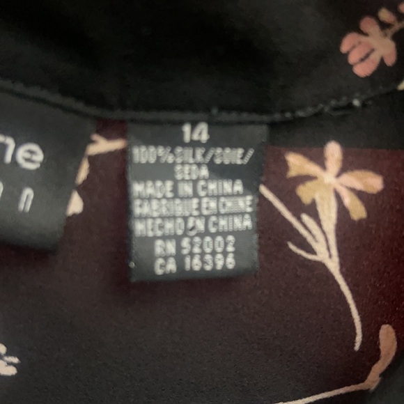 Liz Claiborne Collection Short Sleeve Black & Blush Floral Print Blouse - Picture 4 of 7